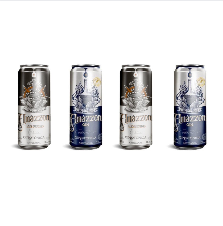 Gin Amázzoni Tônica Tradicional Lata: 4 Latas