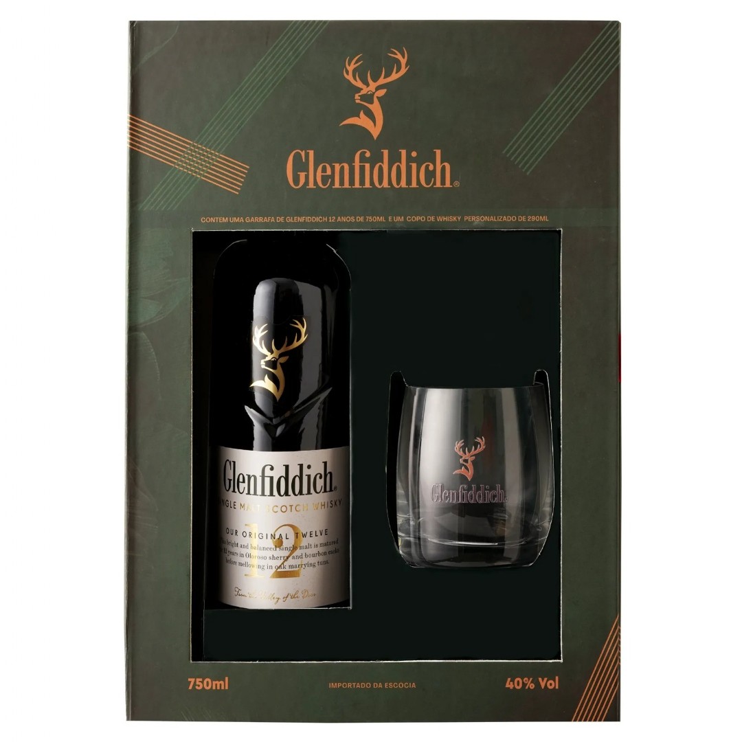 Glenfiddich 12 Kit com Copo Glenfiddich | Single Malt Brasil