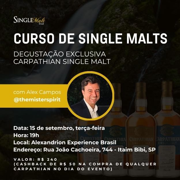 Curso de Single Malts com Degustação de Carpathians