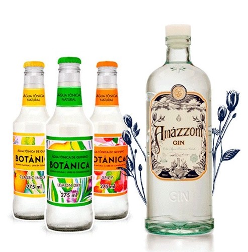 Gin Amázzoni com 3 Tônicas Botânica (Classic, Spicy e Lemon Dry)
