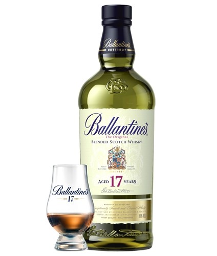 Ballantine's 17 anos com copo Glencairn Personalizado