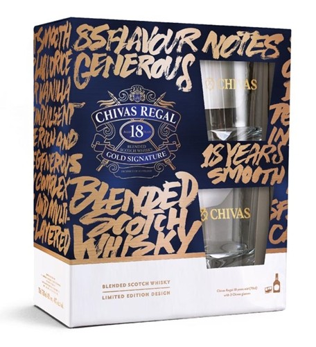 Chivas Regal 18 anos - Pack Especial com 2 copos