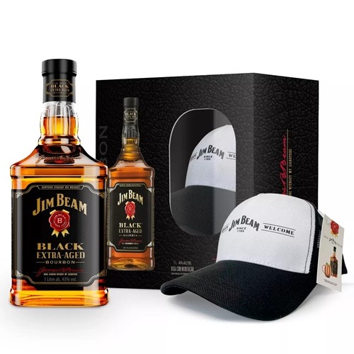 Jim Beam Black Extra Aged - Pack com boné personalizado