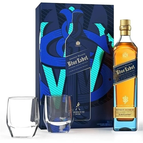Johnnie Walker Blue Label - Edição Especial Icons com 2 copos