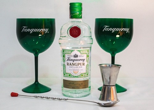 Kit Tanqueray Rangpur - Caixa com 2 Taças de Acrílico, Dosador e Colher Bailarina